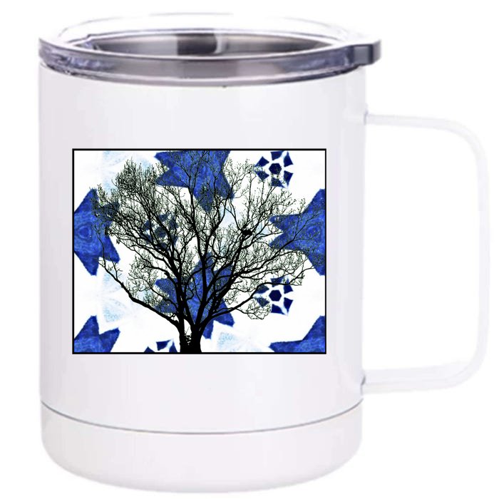 Cool Star Nighttime Tree Design Gift Front & Back 12oz Stainless Steel Tumbler Cup