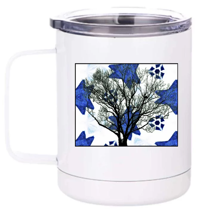 Cool Star Nighttime Tree Design Gift Front & Back 12oz Stainless Steel Tumbler Cup