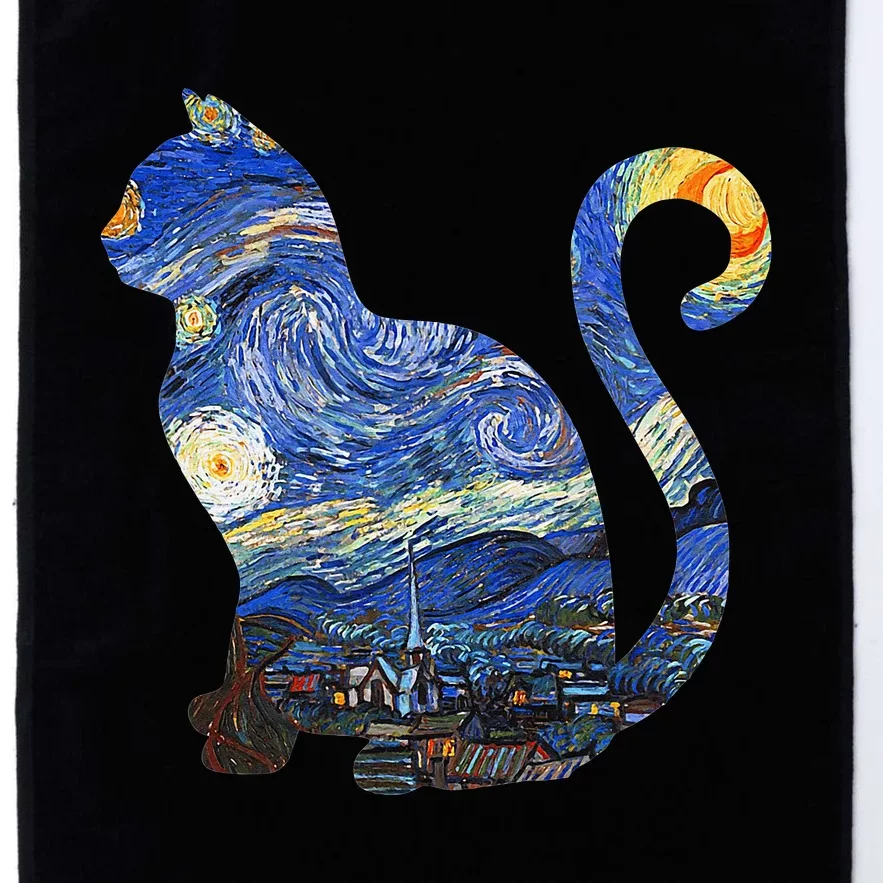 Cat Starry Night Cat Tee Van Gogh Cat Platinum Collection Golf Towel