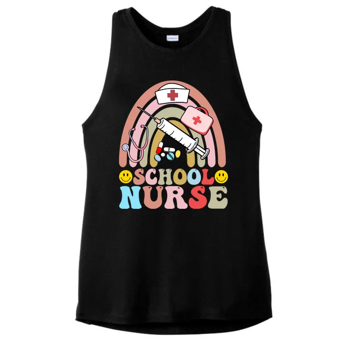 Cute School Nurse Design Ladies Tri-Blend Wicking Tank