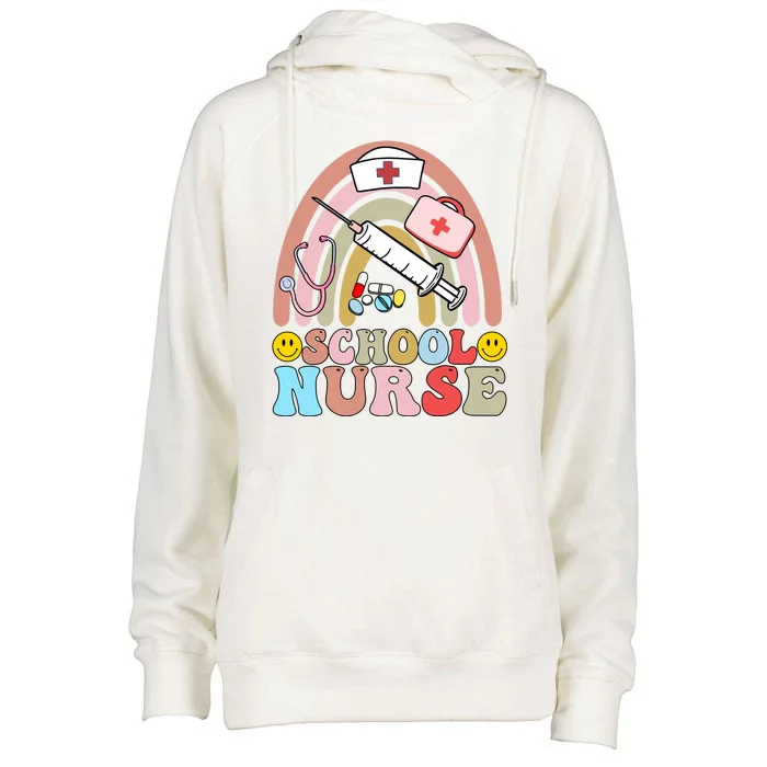 Cute School Nurse Design Womens Funnel Neck Pullover Hood