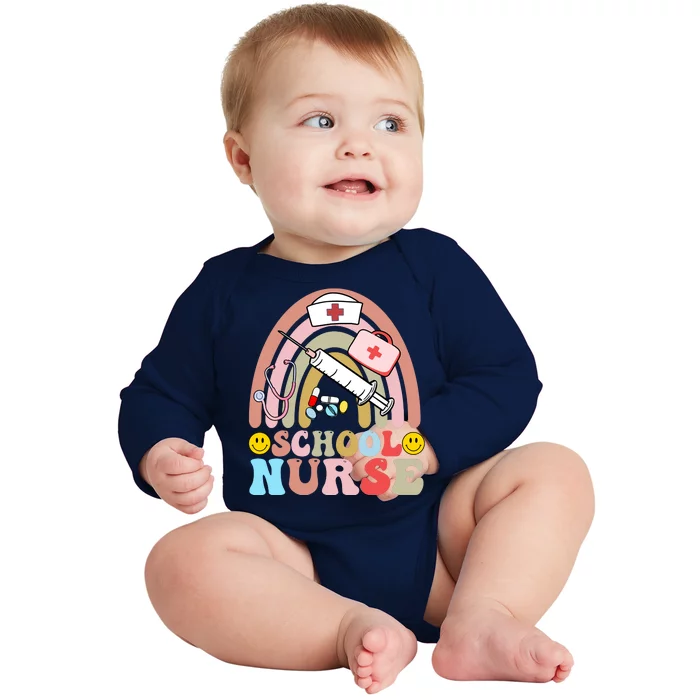 Cute School Nurse Design Baby Long Sleeve Bodysuit