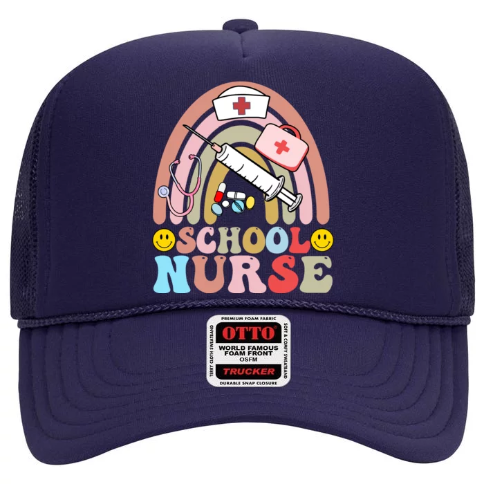 Cute School Nurse Design High Crown Mesh Trucker Hat