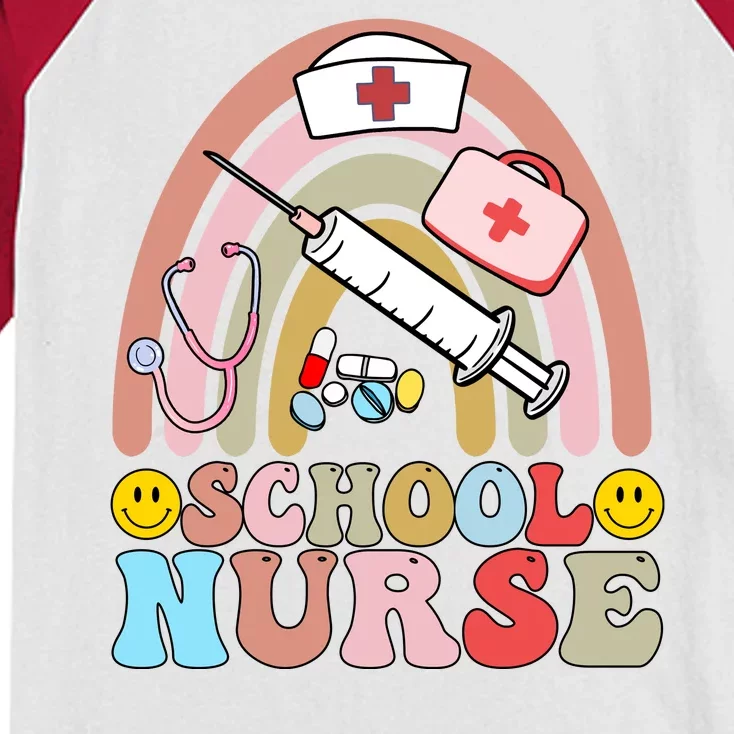 Cute School Nurse Design Kids Colorblock Raglan Jersey