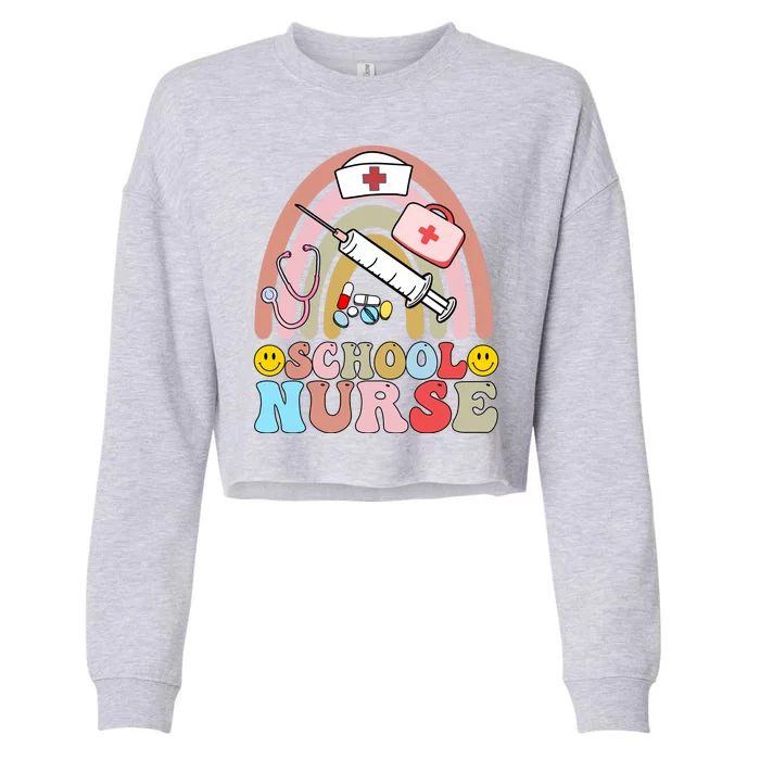 Cute School Nurse Design Cropped Pullover Crew