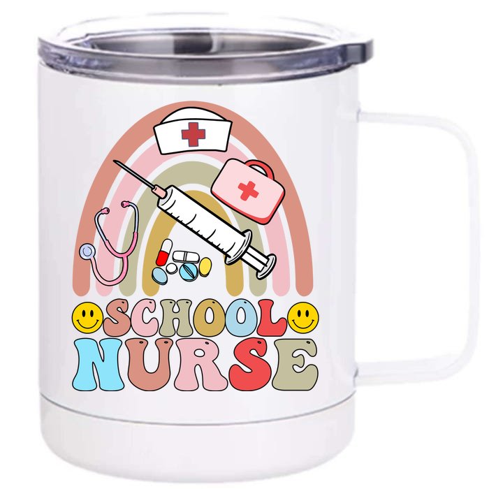 Cute School Nurse Design Front & Back 12oz Stainless Steel Tumbler Cup