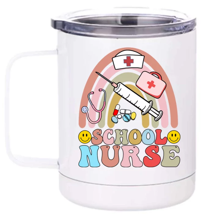 Cute School Nurse Design Front & Back 12oz Stainless Steel Tumbler Cup