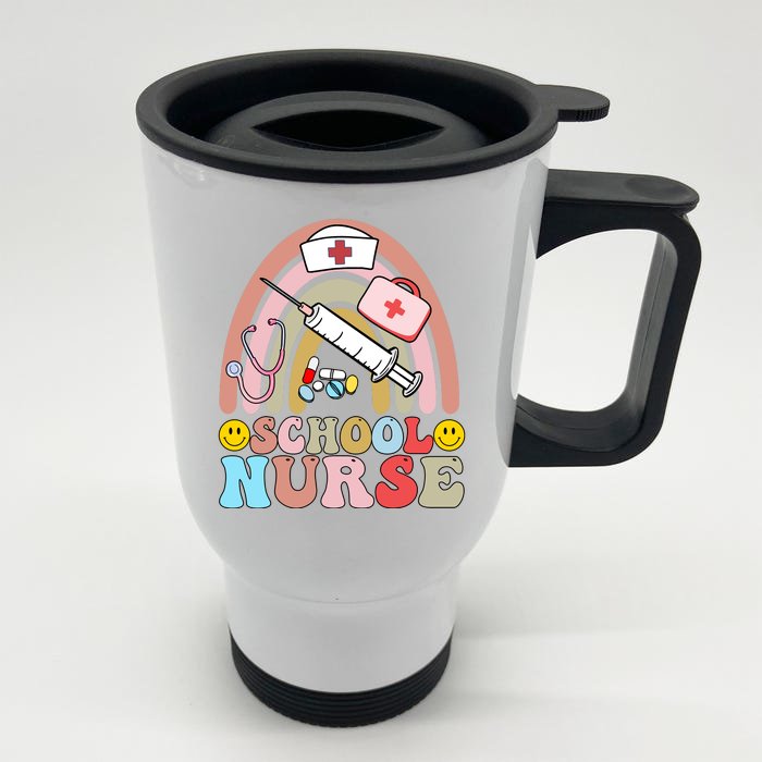 Cute School Nurse Design Front & Back Stainless Steel Travel Mug