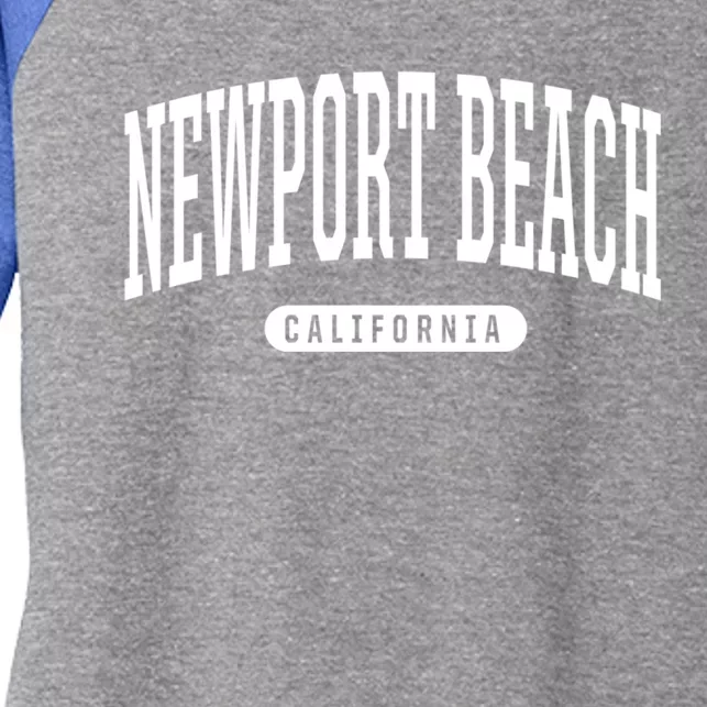 College Style Newport Beach California Souvenir Gift Great Gift Women's Tri-Blend 3/4-Sleeve Raglan Shirt