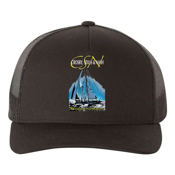 Crosby Stills & Nash Wooden Ships Yupoong Adult 5-Panel Trucker Hat