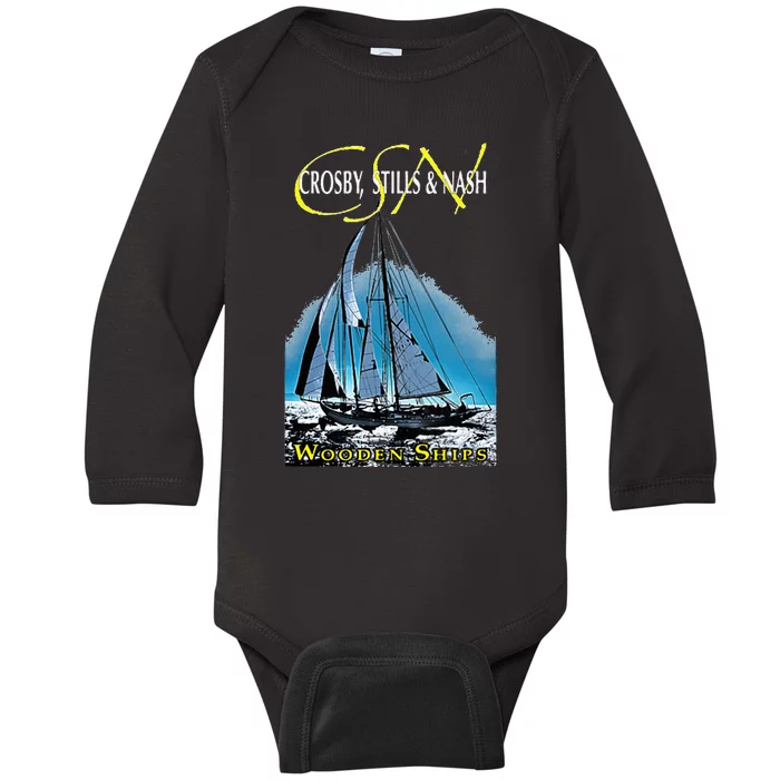 Crosby Stills & Nash Wooden Ships Baby Long Sleeve Bodysuit