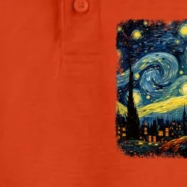 Cat Starry Night Van Gogh Cat For Cat Lover Cat Mom Cat Dad Dry Zone Grid Performance Polo