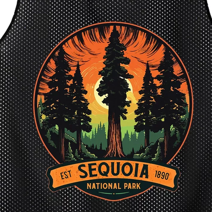 Cute Sequoia National Park Giant Tree Graphic Mesh Reversible Basketball Jersey Tank