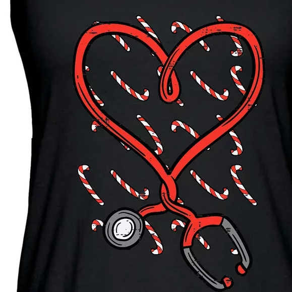 Christmas Stethoscope Nurse Xmas Nursing Ladies Essential Flowy Tank