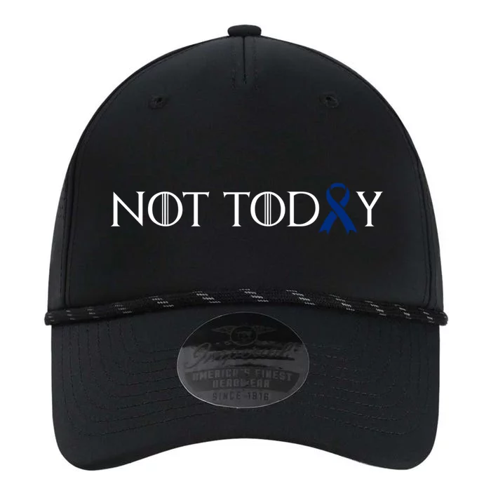 Cancer Survivor Not Today Dark Blue Ribbon Colorectal Gift Performance The Dyno Cap