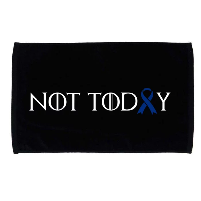 Cancer Survivor Not Today Dark Blue Ribbon Colorectal Gift Microfiber Hand Towel