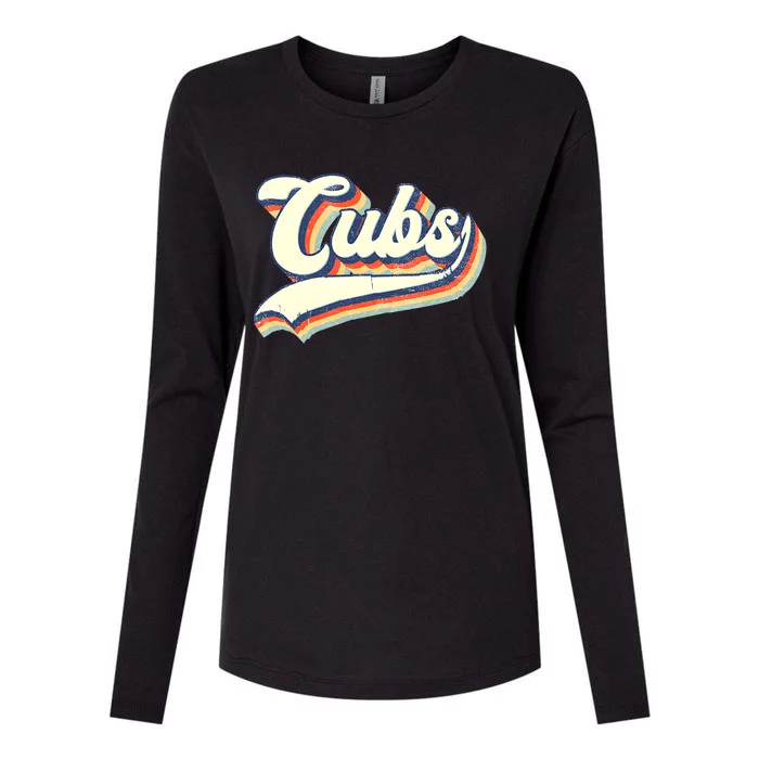 Cubs Sports Name Vintage Retro Boy Girl Womens Cotton Relaxed Long Sleeve T-Shirt