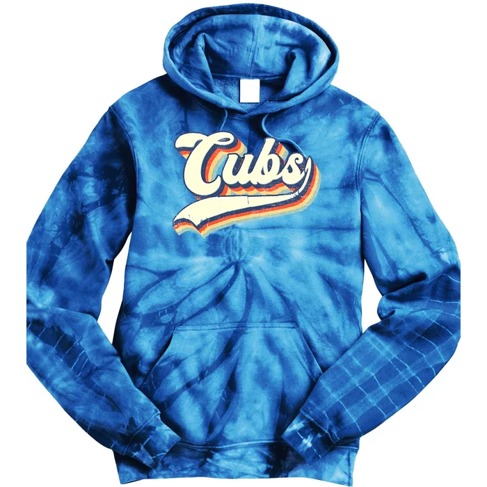 Cubs Sports Name Vintage Retro Boy Girl Tie Dye Hoodie