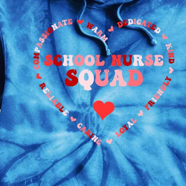 Cute School Nurse Squad Valentines Day Heart Great Gift Tie Dye Hoodie