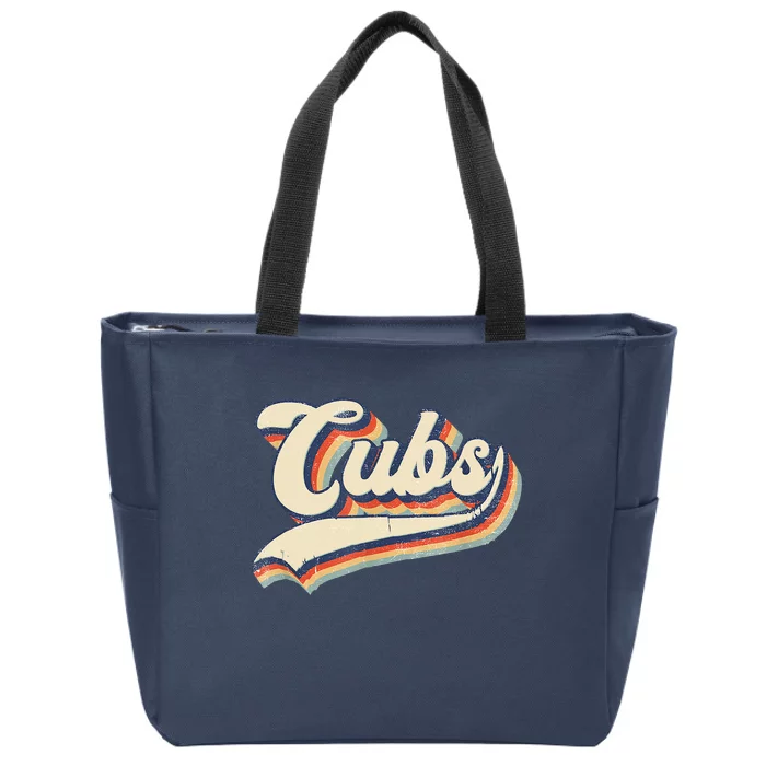 Cubs Sports Name Vintage Retro Gift Zip Tote Bag