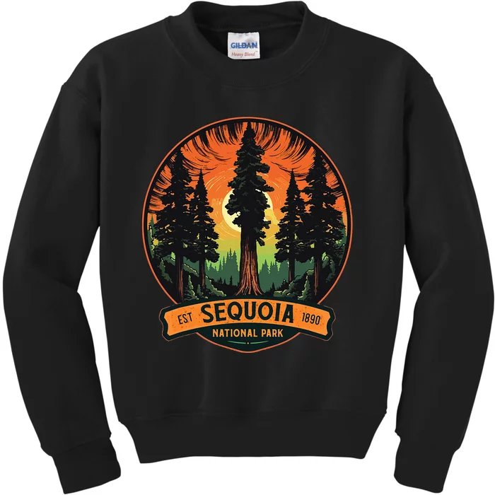 Cute Sequoia National Park Giant Tree Graphic Kids Sweatshirt