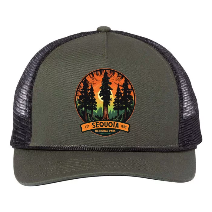 Cute Sequoia National Park Giant Tree Graphic Retro Rope Trucker Hat Cap