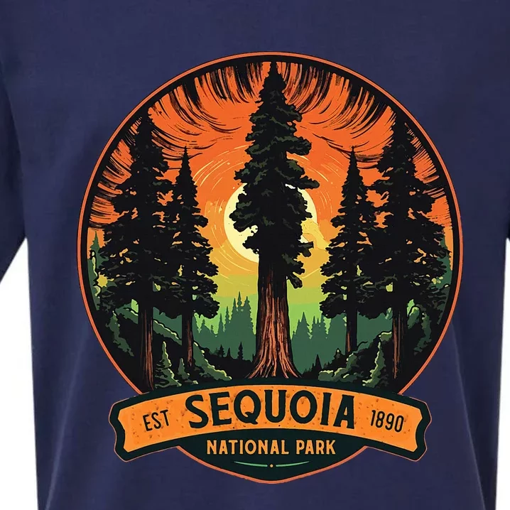 Cute Sequoia National Park Giant Tree Graphic Sueded Cloud Jersey T-Shirt