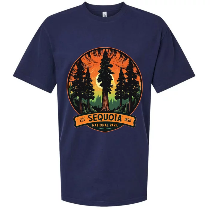 Cute Sequoia National Park Giant Tree Graphic Sueded Cloud Jersey T-Shirt