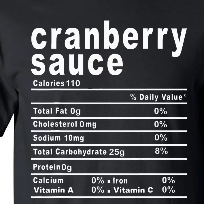 Cranberry Sauce Nutrition Facts Thanksgiving Gift Tall T-Shirt