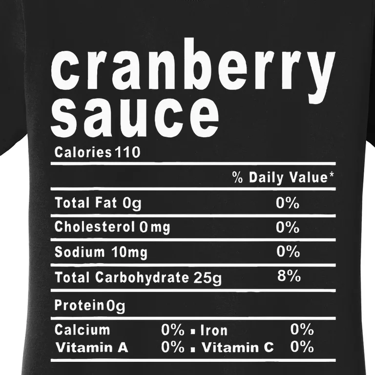 Cranberry Sauce Nutrition Facts Thanksgiving Gift Women's T-Shirt