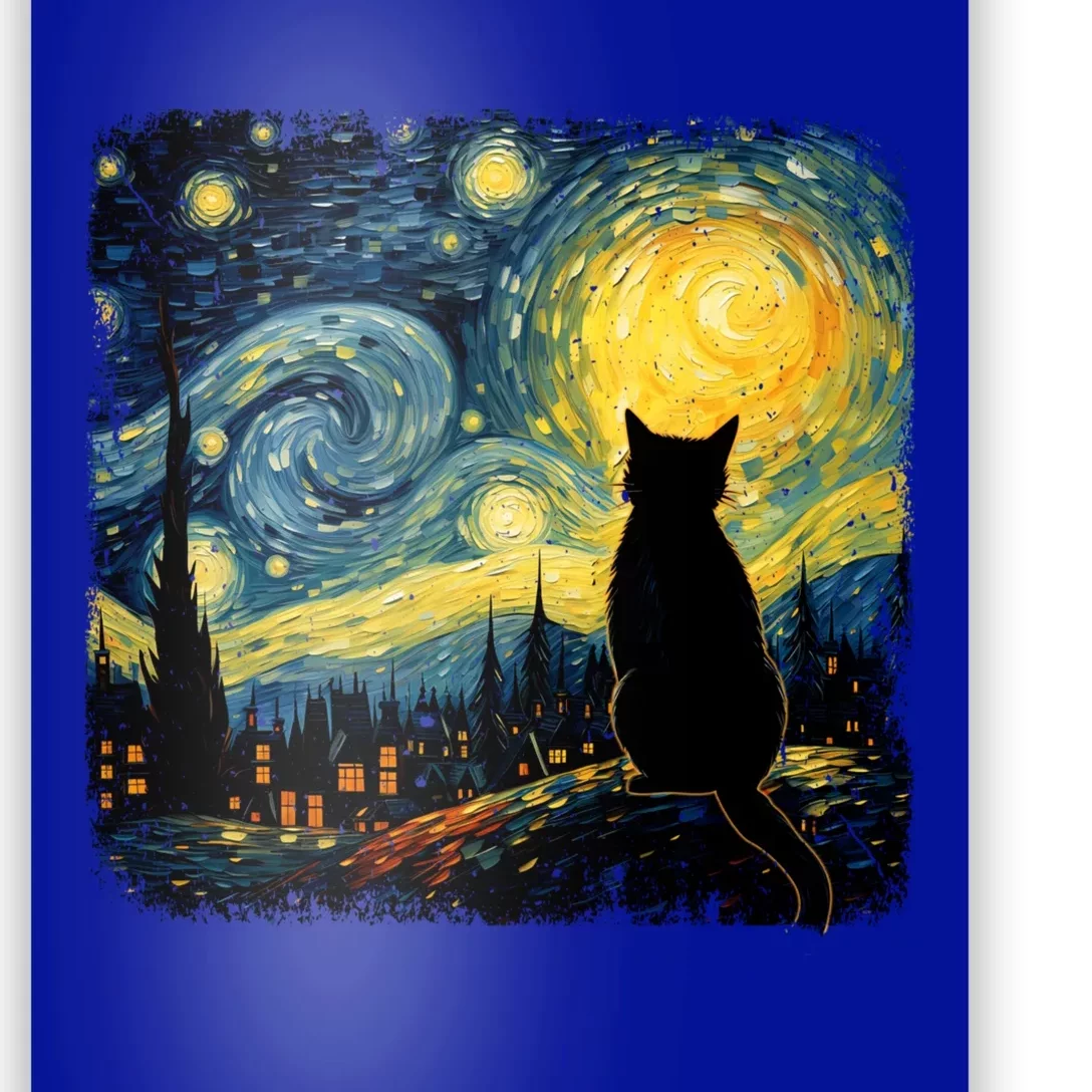 Cat Starry Night Van Gogh Cat For Cat Lover Cat Mom Cat Dad Poster