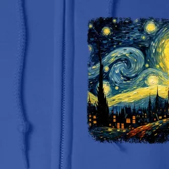 Cat Starry Night Van Gogh Cat For Cat Lover Cat Mom Cat Dad Full Zip Hoodie