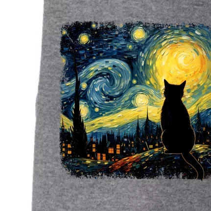 Cat Starry Night Van Gogh Cat For Cat Lover Cat Mom Cat Dad Doggie 3-End Fleece Hoodie