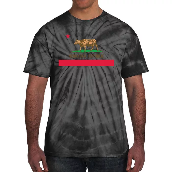 California Style Nebraska State Flag Tie-Dye T-Shirt