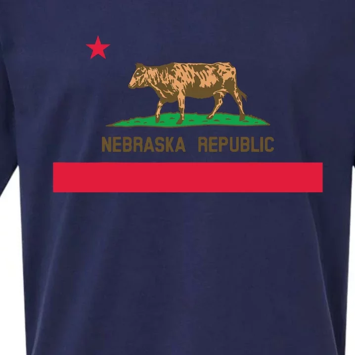 California Style Nebraska State Flag Sueded Cloud Jersey T-Shirt