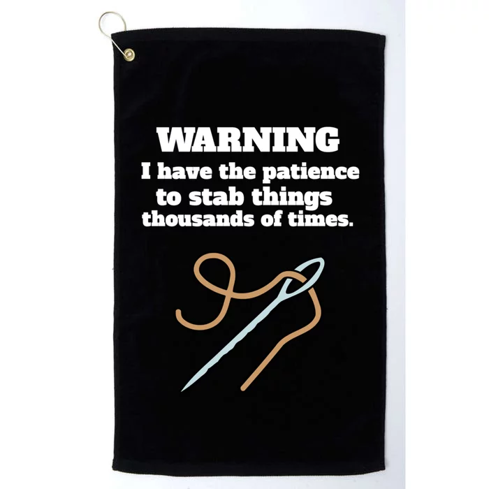 Cross stitch needlepoint sewing quilting funny Gifts Platinum Collection Golf Towel