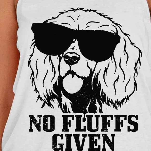 Cocker Spaniel No Fluffs Given Dog Mom Dad Funny Women's Knotted Racerback Tank