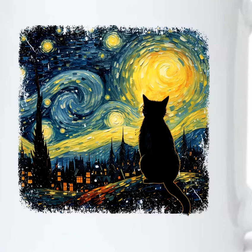 Cat Starry Night Van Gogh Cat For Cat Lover Cat Mom Cat Dad Black Color Changing Mug