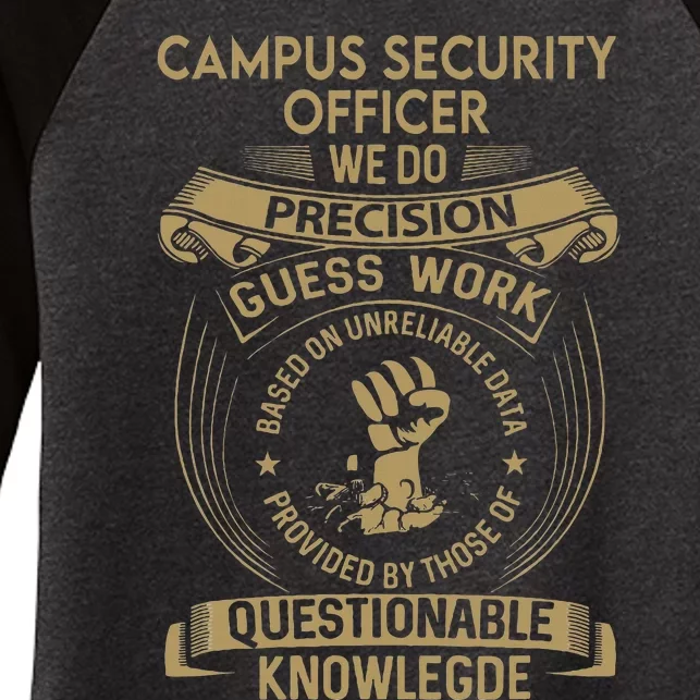 Campus Security Officer We Do Precision Women's Tri-Blend 3/4-Sleeve Raglan Shirt