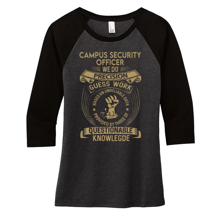 Campus Security Officer We Do Precision Women's Tri-Blend 3/4-Sleeve Raglan Shirt