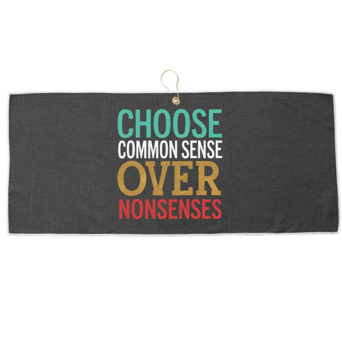 Common Sense Over Nonsense Large Microfiber Waffle Golf Towel