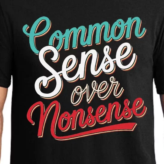 Common Sense Over Nonsense Retro Pajama Set