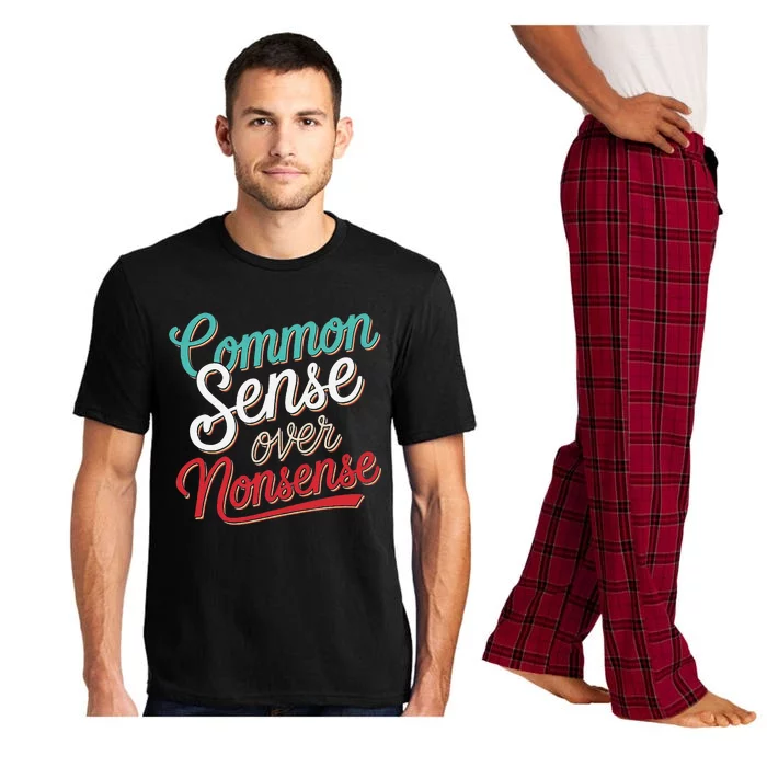 Common Sense Over Nonsense Retro Pajama Set