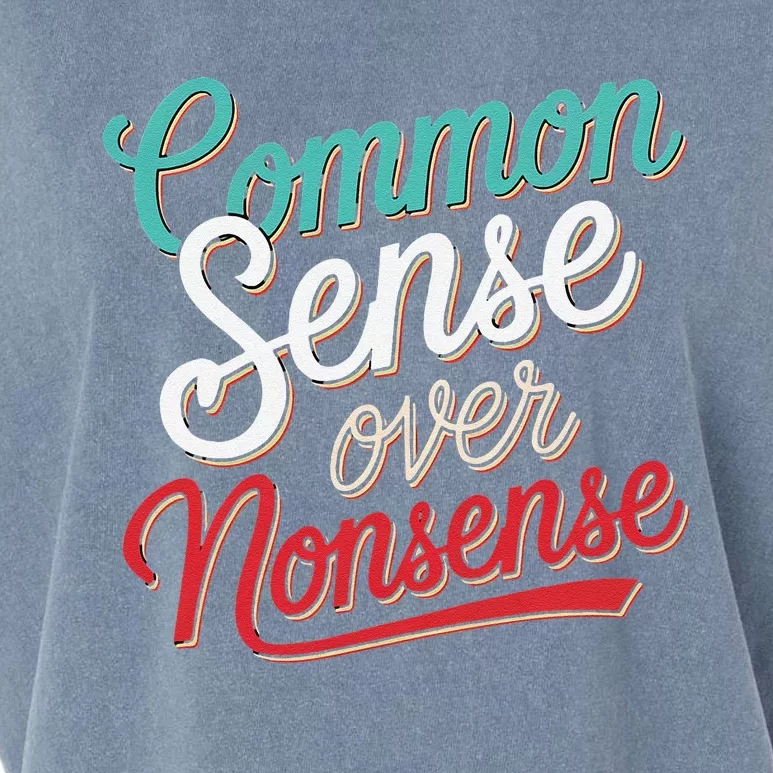 Common Sense Over Nonsense Retro Garment-Dyed Women's Muscle Tee