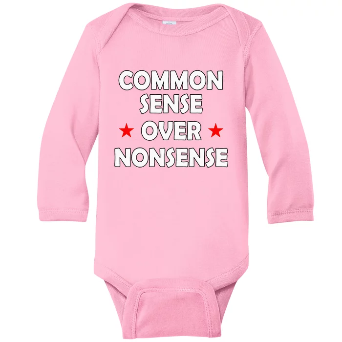 Common Sense Over Nonsense Baby Long Sleeve Bodysuit