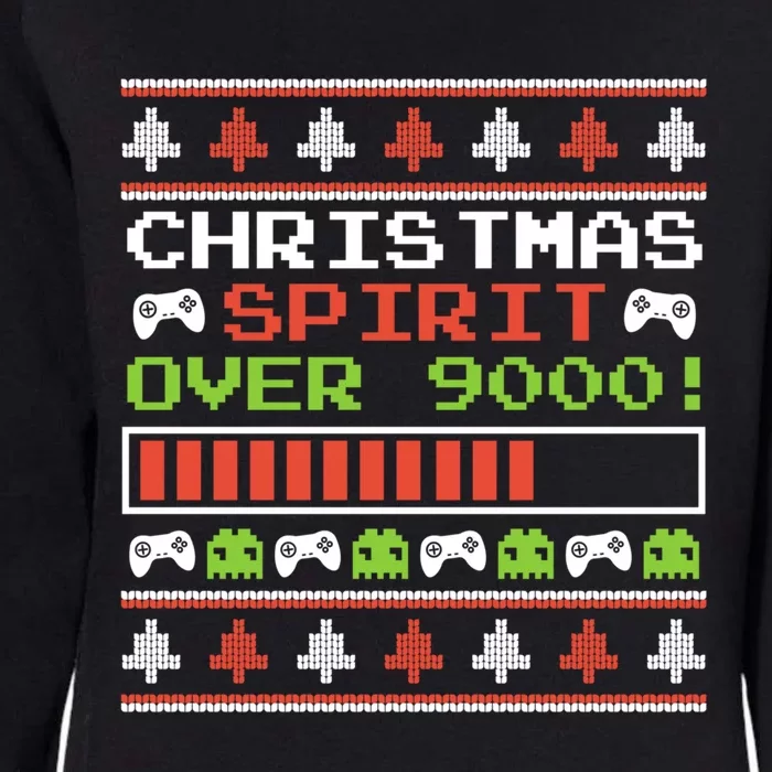 Christmas Spirt Over 9000 Video Gamers Gamer Christmas Gift Womens California Wash Sweatshirt