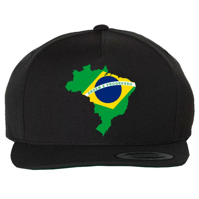 Cool Silhouette Of Brazil Map Wool Snapback Cap