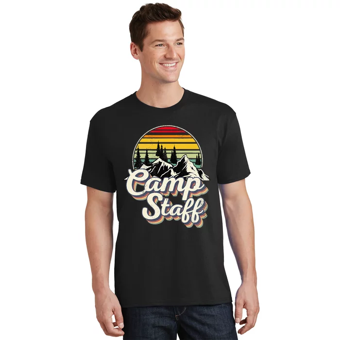 Camp Staff Outdoor Sunset Summer Camping Vintage Camp Staff T-Shirt