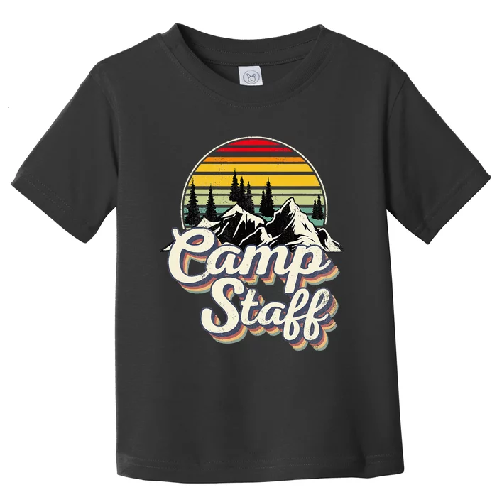 Camp Staff Outdoor Sunset Summer Camping Vintage Camp Staff Toddler T-Shirt