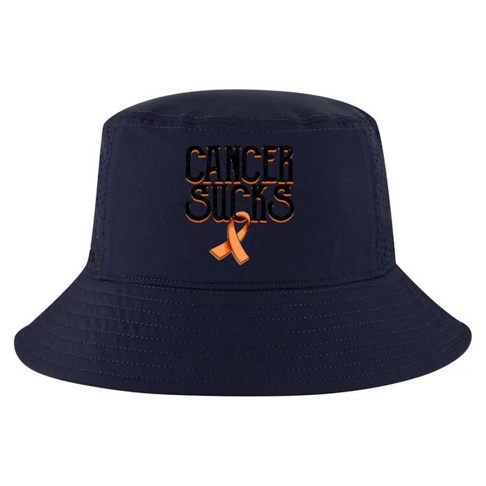 Cancer Sucks Orange Ribbon Kidney Cancer Leukemia Awareness Funny Gift Cool Comfort Performance Bucket Hat